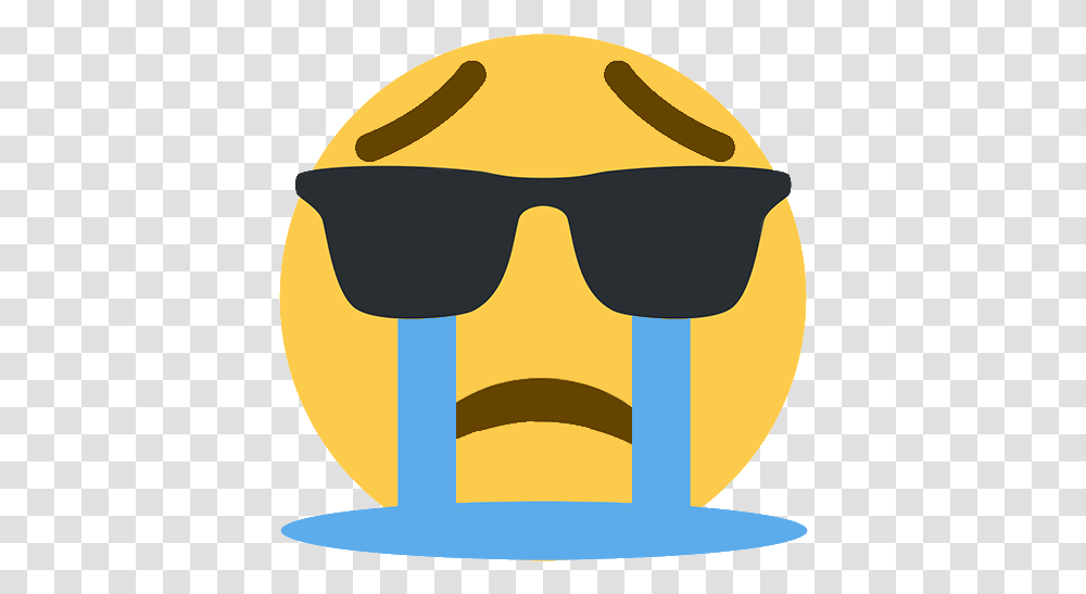 Emoji Directory Discord Street Crying Emoji With Sunglasses, Accessories, Label, Text, Logo Transparent Png
