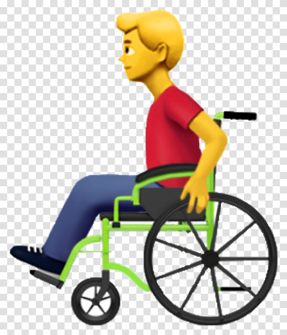 Emoji Disability Wheelchair Man Freetoedit Clipart, Furniture, Machine, Person, Human Transparent Png