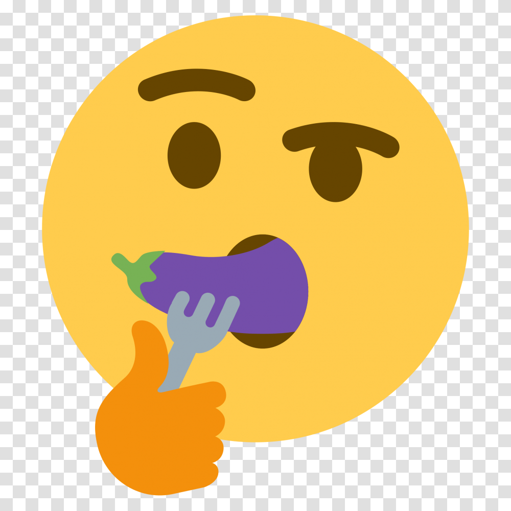 Emoji Eating Eggplant Emoji Merch, Food, Tennis Ball, Sport, Sports Transparent Png