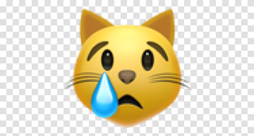 Emoji Emojicat Cat Smiley Smail Cry Crying Tear Crying Cat Face Emoji, Balloon, Pac Man Transparent Png