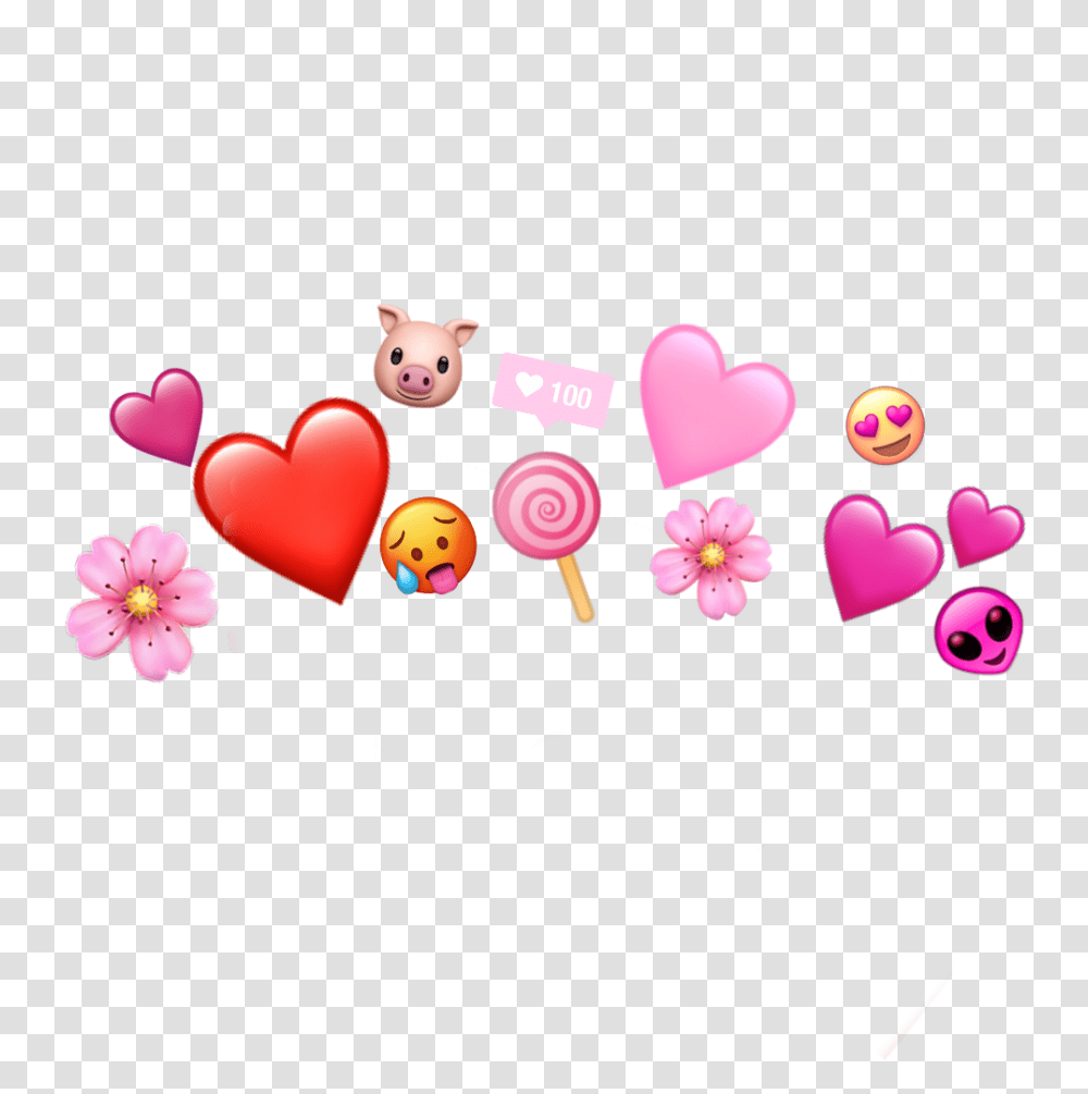 Emoji Emojicrown Crown Heart Red Pink Heart, Confetti, Paper, Birthday Cake, Dessert Transparent Png