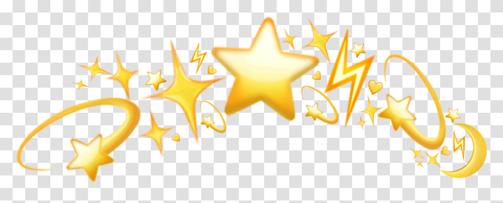 Emoji Emojicrown Stars Lightning Moon Crown Freetoedit Illustration, Star Symbol Transparent Png
