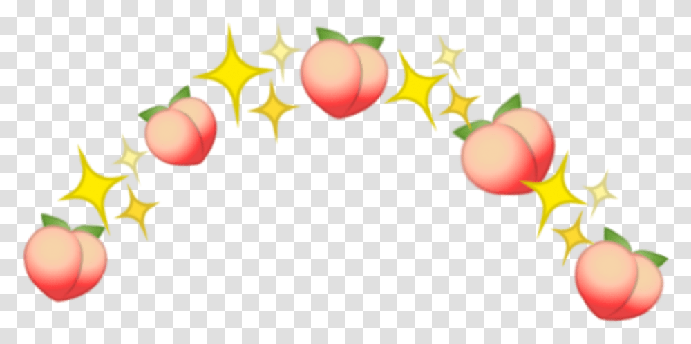 Emoji Emojis Emojicrown Crown Peaches Stars Emojipeach Peach Crown Emoji, Plant, Fruit, Food Transparent Png
