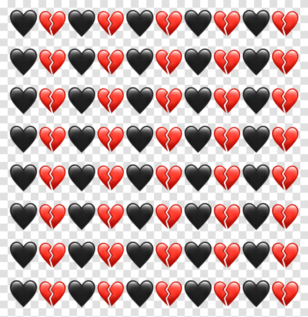 Emoji Emojis Interesting Love Black Red Background Black Broken Hearts Pattern, Cosmetics, Lipstick, Balloon Transparent Png