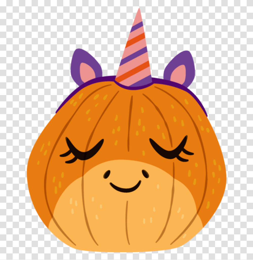 Emoji Emojis Unicorn Pumpkin Halloween, Vegetable, Plant, Food, Clothing Transparent Png