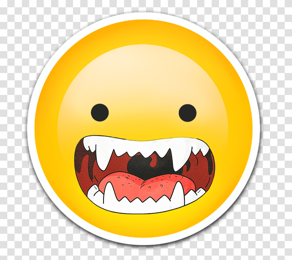 Emoji Emojisticker Emojis Grr Vampire Teeth Teething Smiley, Batman Logo, Food, Label Transparent Png