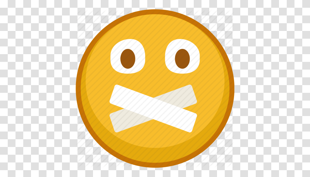 Emoji Emoticon Emoticons Silence Smile Taped Zipped Icon, Label, First Aid, Bandage Transparent Png