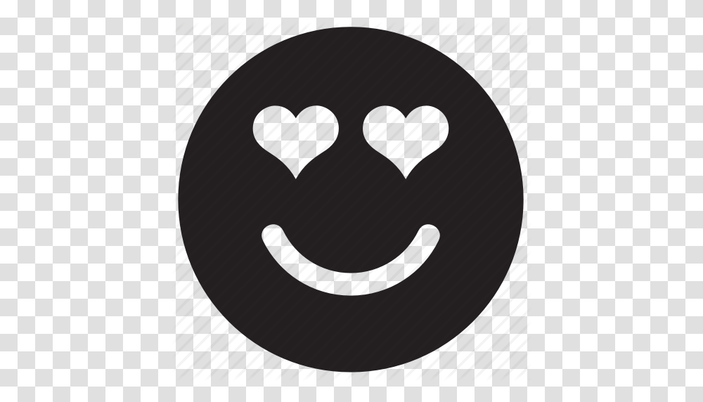 Emoji Emoticon Emotion Face Heart In Love Love Icon, Stencil, Sphere, Pillow, Cushion Transparent Png