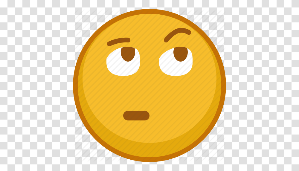 Emoji Emoticon Emotion Smile Surious Think Thinking Icon, Food, Pac Man, Sweets, Confectionery Transparent Png