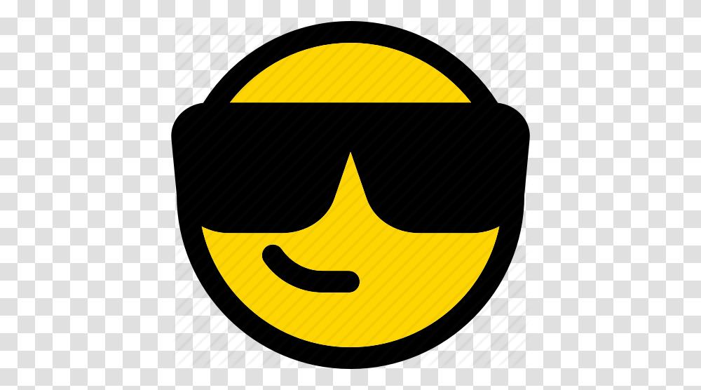 Emoji Emoticon Expression Face Smiley Sunglasses Icon, Label, Pac Man Transparent Png