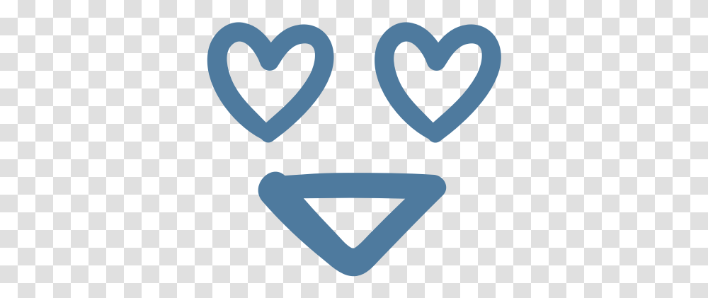Emoji Emoticon Eyes Happy Heart In Love Smile Icon Heart, Text, Alphabet, Label, Sticker Transparent Png