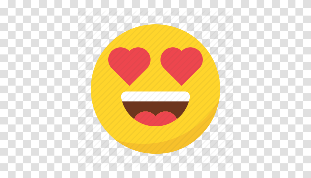 Emoji Emoticon Eyes Happy Heart In Love Smile Icon, Label, Sticker, Tape Transparent Png