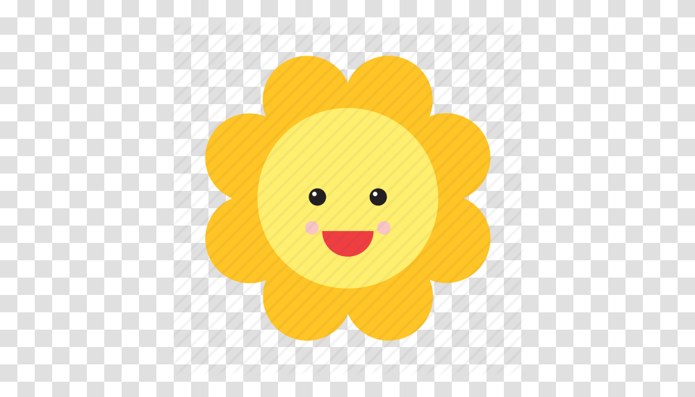 Emoji Emoticon Face Flower Nature Smiley Sunflower Icon, Outdoors, Rattle Transparent Png