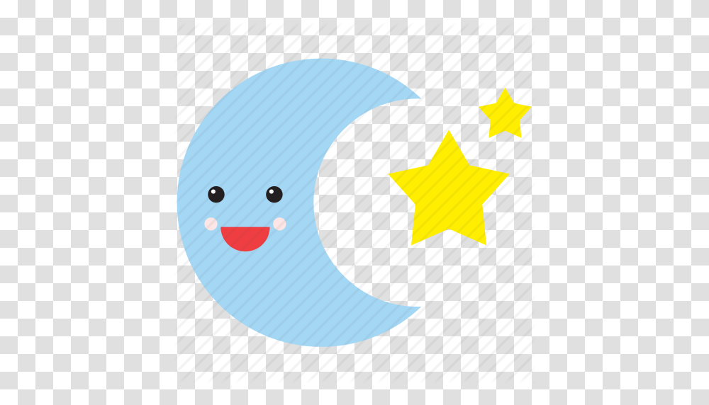 Emoji Emoticon Face Moon Smiley Stars Weather Icon, Star Symbol, Outdoors, Nature Transparent Png