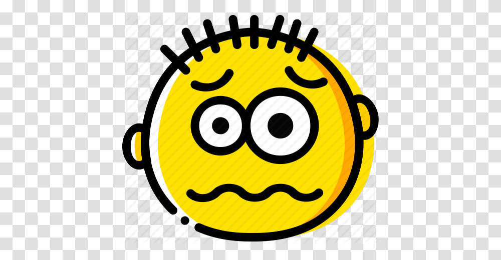 Emoji Emoticon Face Scared Icon, Label, Machine, Wheel Transparent Png