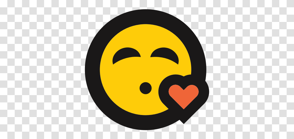 Emoji Emoticon Heart Kiss Kissy Smiley, Pac Man, Graphics, Symbol, Halloween Transparent Png
