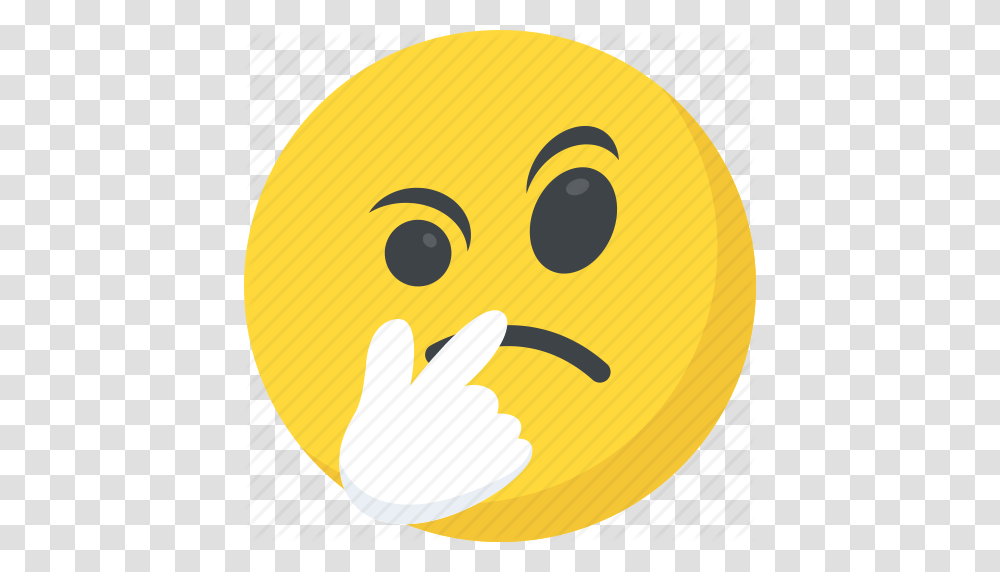Emoji Emoticon Pondering Suspecting Thinking Face Icon, Poultry, Fowl, Bird, Animal Transparent Png