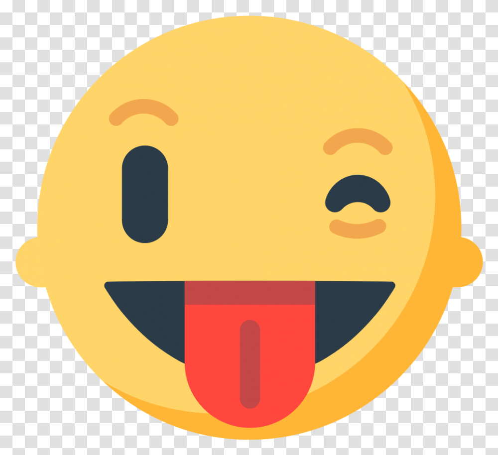 Emoji Emoticon Wink Tongue Smiley Winking Face With Tongue Emoji, Plant, Food, Cutlery, Label Transparent Png