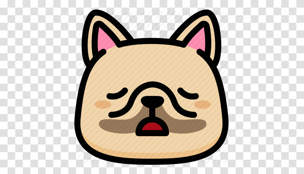 Emoji Emotion Expression Face Feeling French Bulldog Tried Icon, Label, Food, Sticker Transparent Png