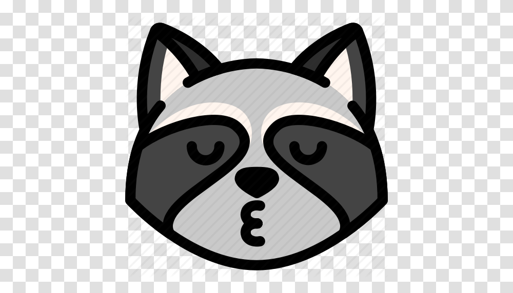 Emoji Emotion Expression Face Feeling Kiss Raccoon Icon, Label, Stencil, Sticker Transparent Png