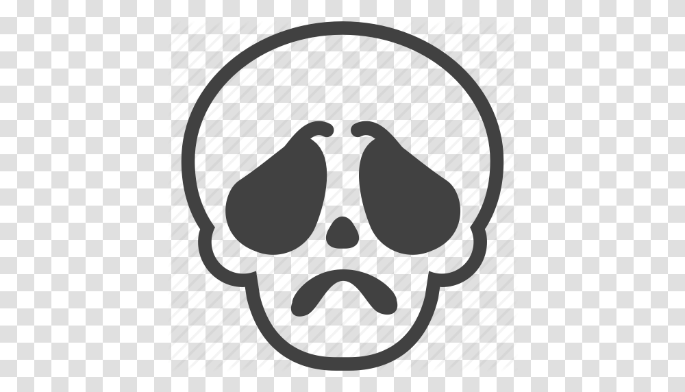 Emoji Emotion Face Gloomy Sad Skull Sorry Icon, Mask, Stencil Transparent Png