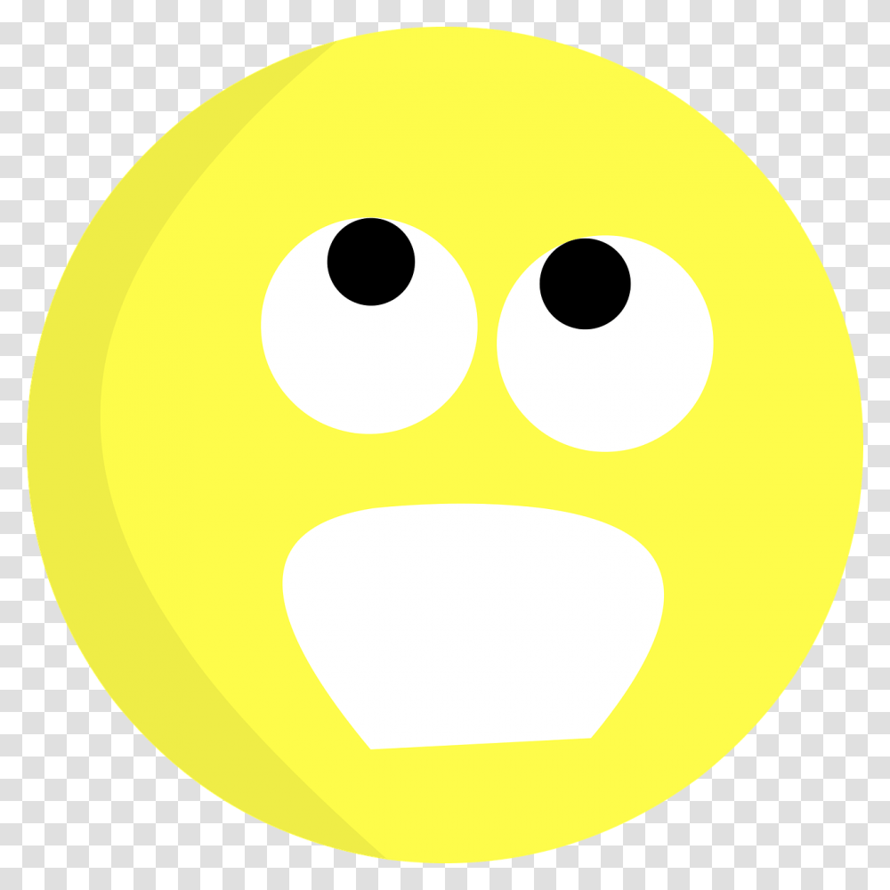 Emoji Face Emotions Free Picture Wow Emojis On Black Background Sun Wow, Plant, Pac Man, Tennis Ball, Sport Transparent Png