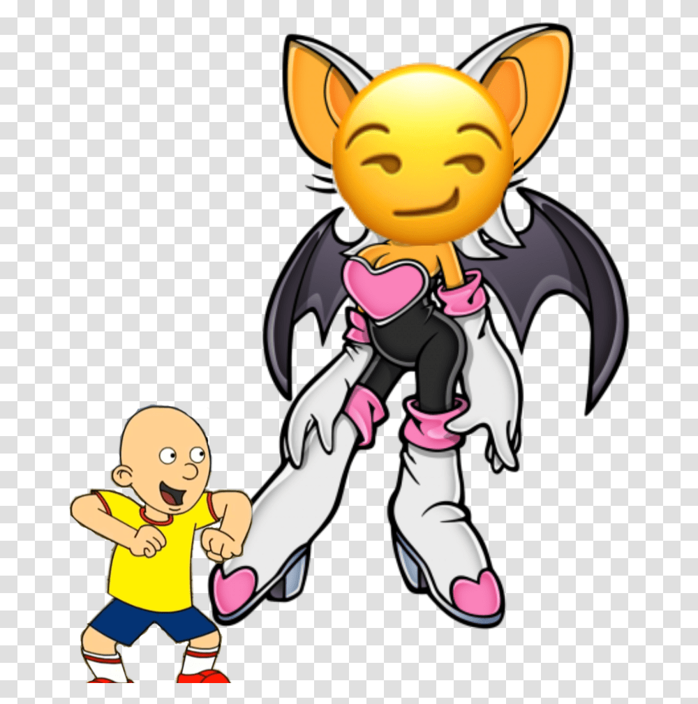 Emoji Face Goanimate Sonicx Caillou Rougethebat Rouge The Bat, Person, Hand, People, Toy Transparent Png