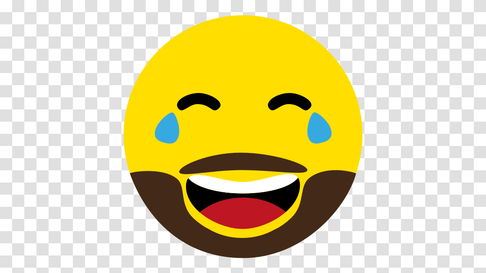 Emoji Face Happy Laugh Laughter Icon Emoji With A Beard, Tennis Ball, Sport, Sports, Pac Man Transparent Png