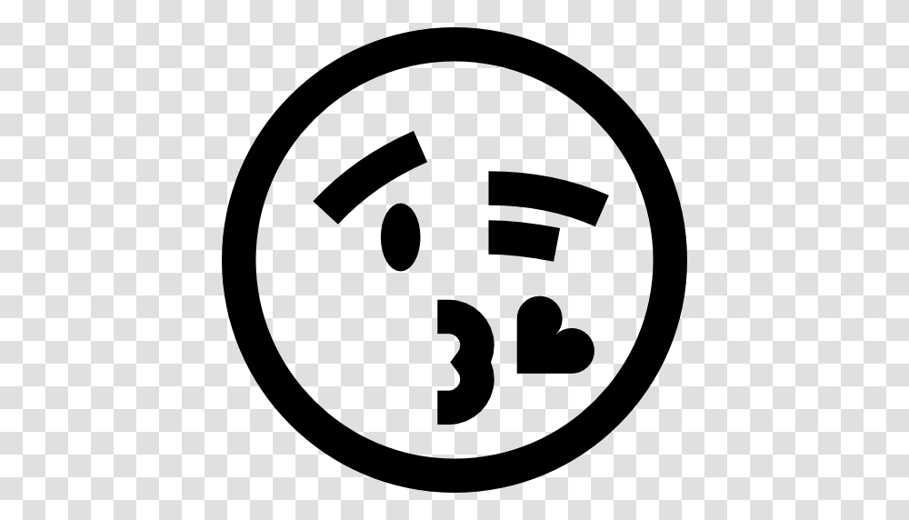 Emoji Feelings Smileys Wink Kiss Emoticons Icon, Gray, World Of Warcraft Transparent Png