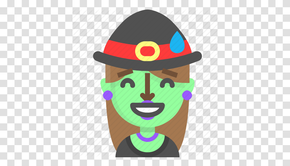 Emoji Female Halloween Horror Monster Sorry Witch Icon, Helmet, Hardhat, Face Transparent Png