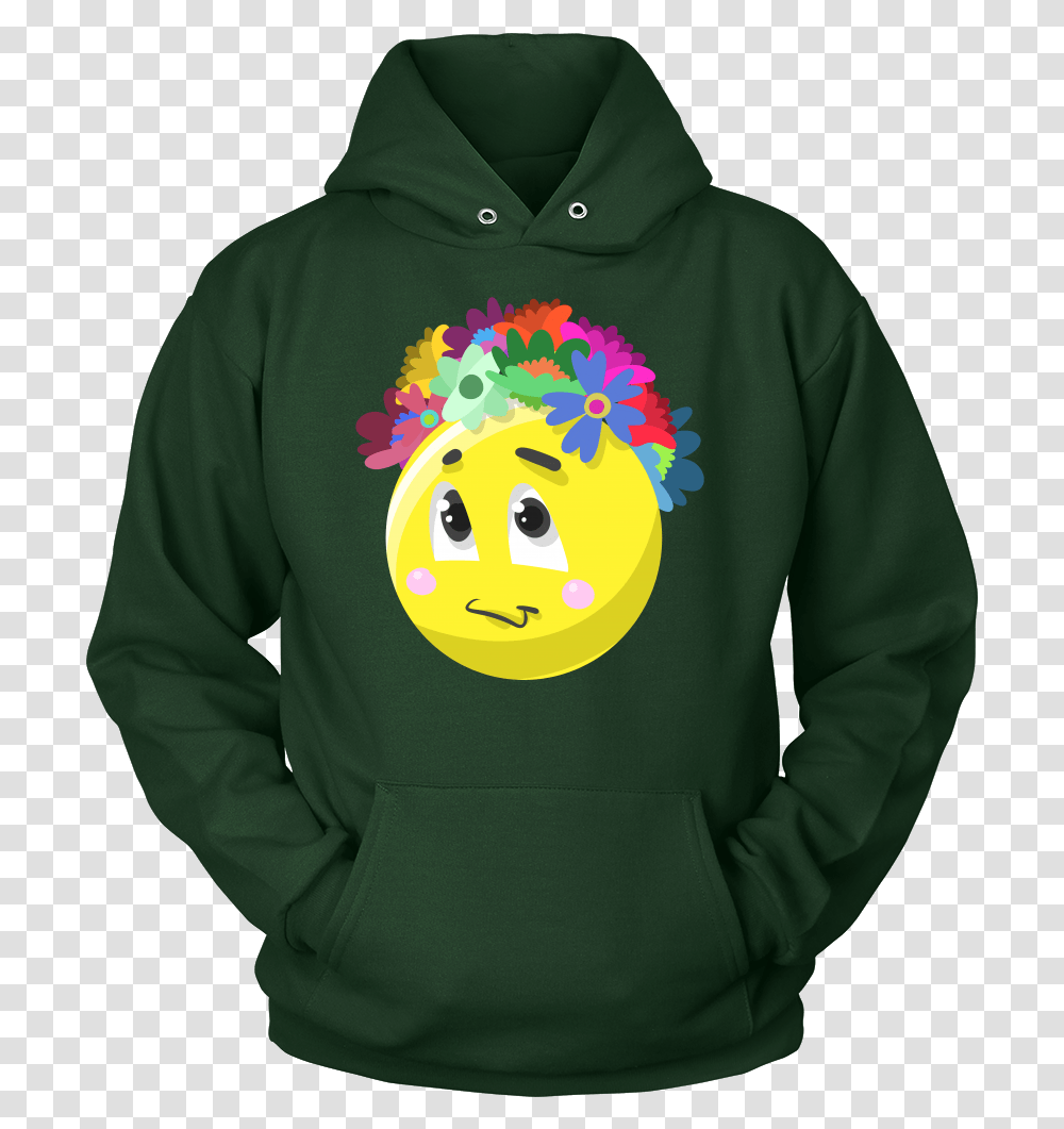Emoji Flower Cute Face Emojis Flowery Crown Hoodie Team Valor T Shirt, Clothing, Apparel, Sweatshirt, Sweater Transparent Png