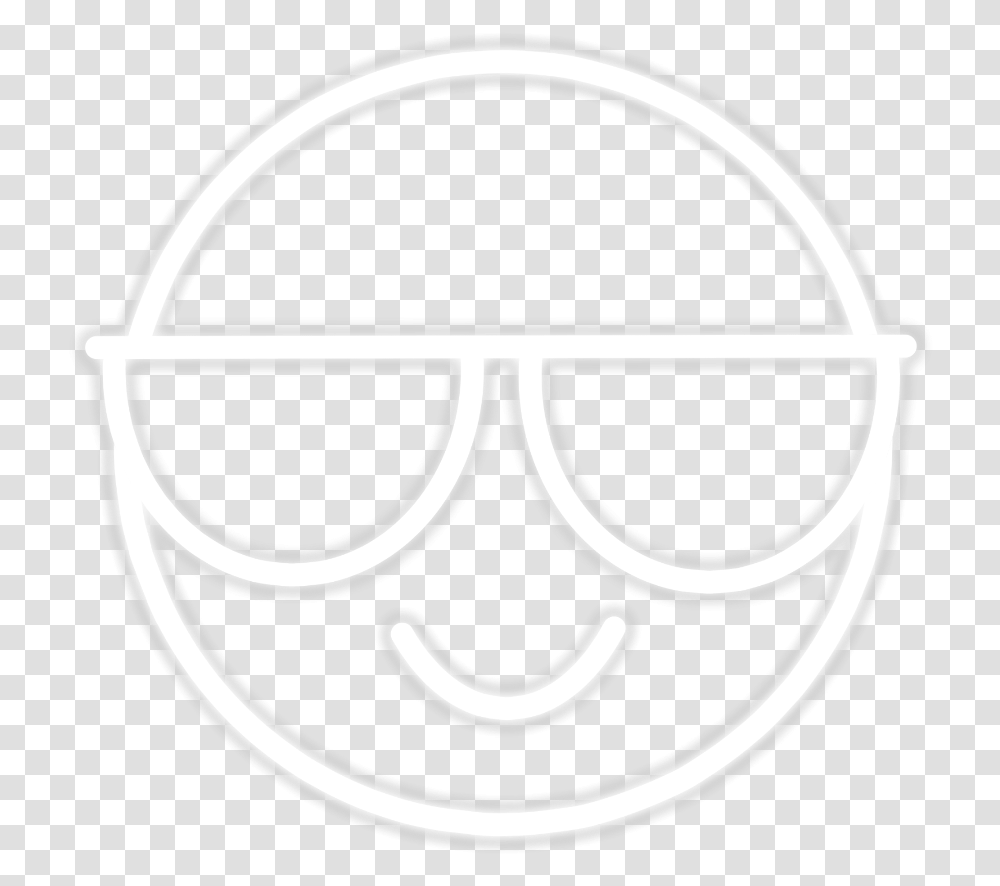 Emoji Glow Smile Neon White Sticker Freetoedit Circle, Logo, Trademark, Emblem Transparent Png