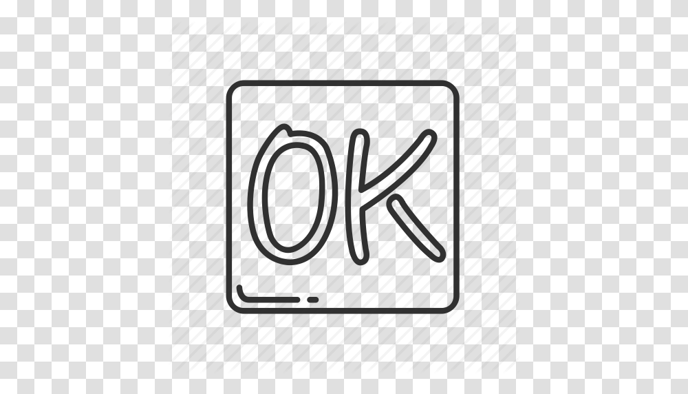 Emoji Good Ok Ok Sign Squared Squared Ok Yes Icon, Alphabet, Label Transparent Png