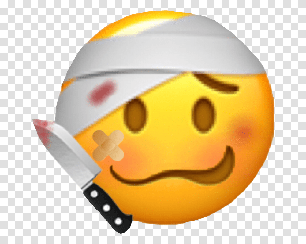 Emoji Gore Aestheticgore Blood Knife Hurti Happy Emoji With A Knife, Helmet, Apparel, Egg Transparent Png