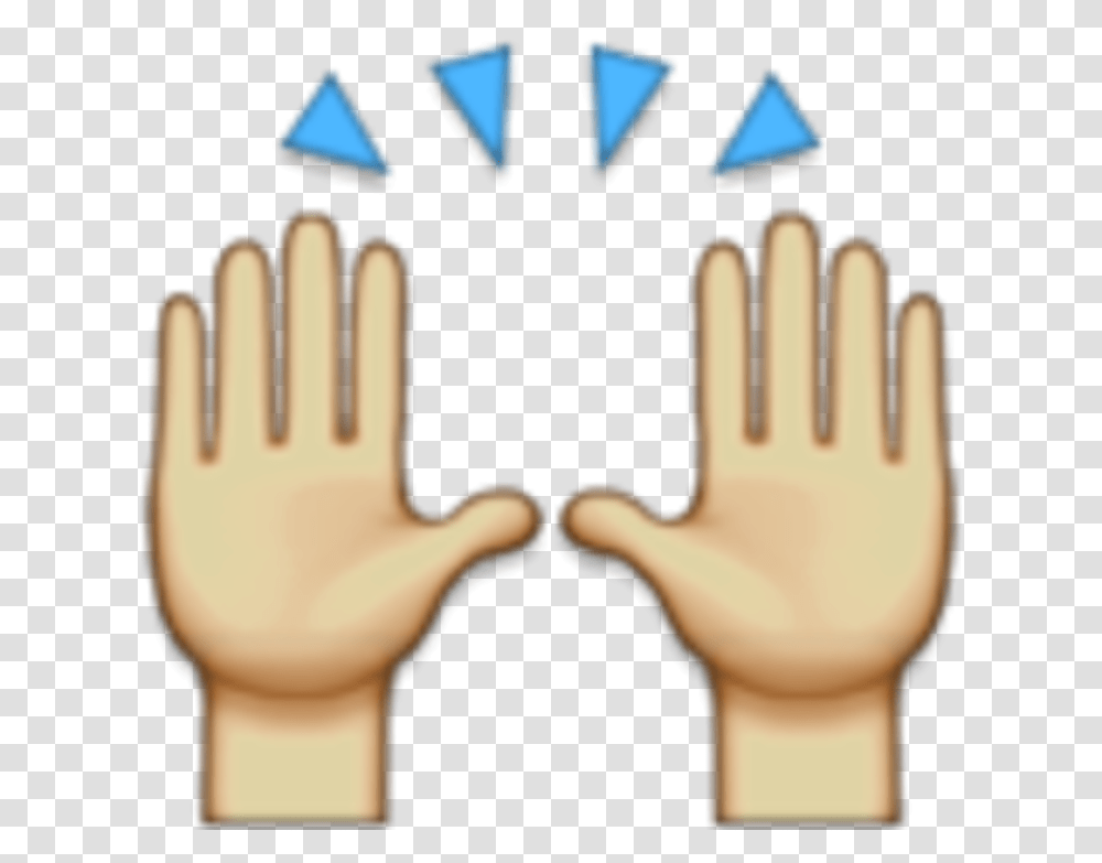 Emoji Hands Hands Raised Emoji, Apparel, Fork, Cutlery Transparent Png