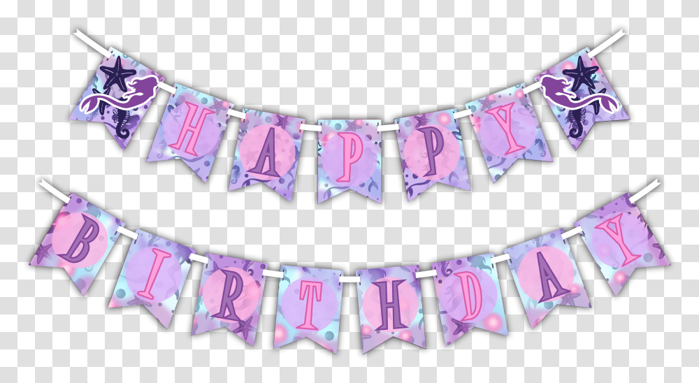 Emoji Happy Birthday Banner Mermaid Banner Happy Birthday, Text, Label, Clothing, Apparel Transparent Png