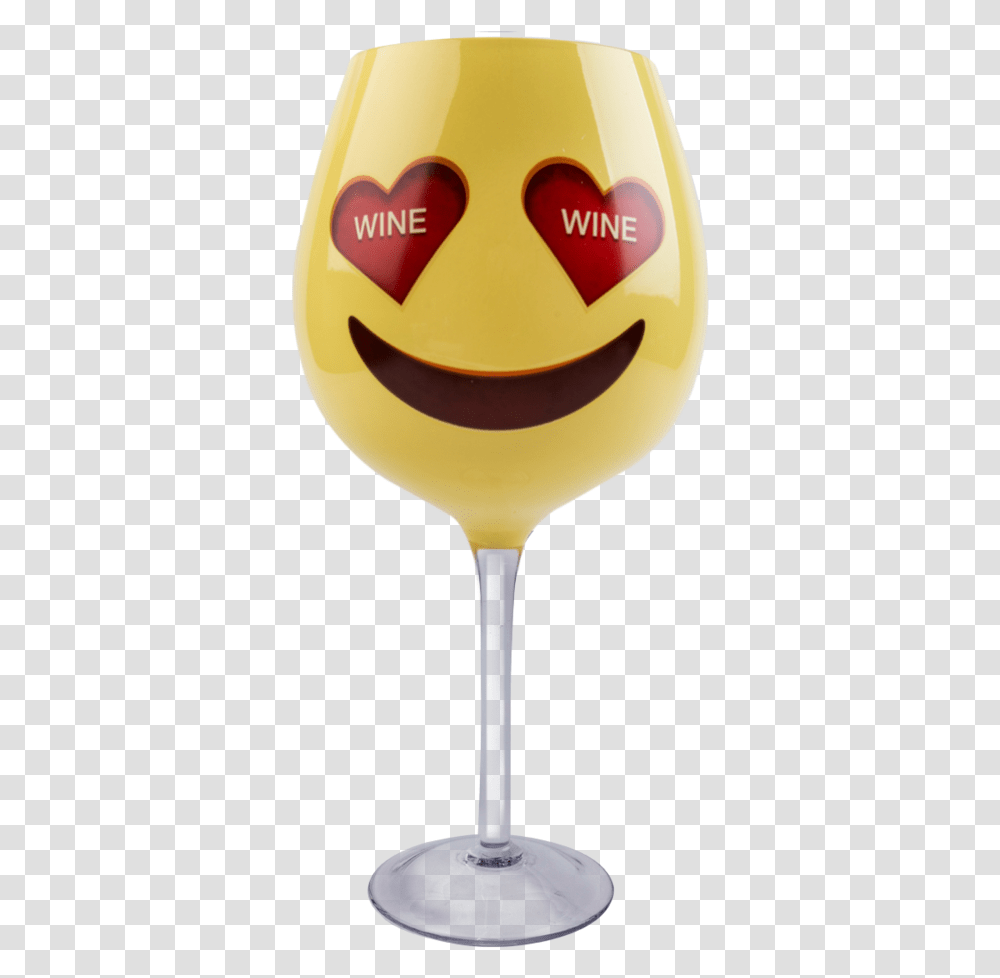 Emoji Heart Eyes Xl Wine Glass Wine Glass Emoji, Lamp, Beverage, Alcohol, Goblet Transparent Png