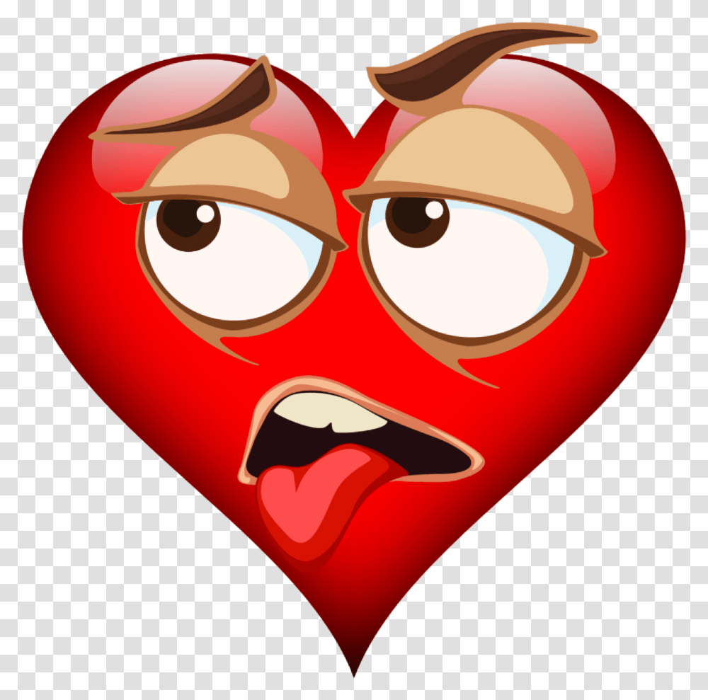 Emoji Heart Red Face Drawing Free Image Valentines Emojis Hd, Mask, Label, Text, Mustache Transparent Png