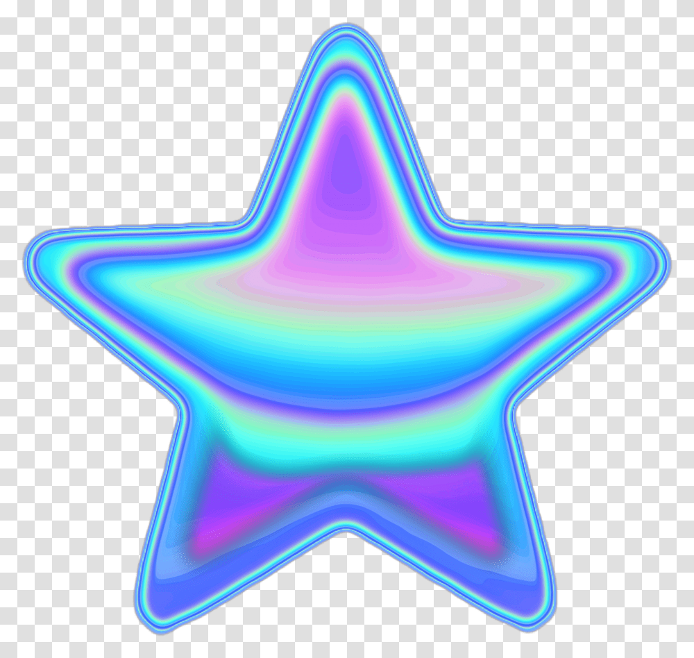 Emoji Holographic Star Transparent Png