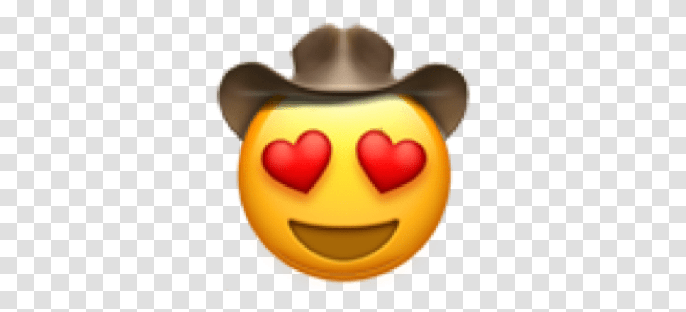 Emoji Iphone Yeehaw Love Cowboy Vaquero Amor Heart Eyes Emoji With Drool, Plant, Produce, Food, Pac Man Transparent Png