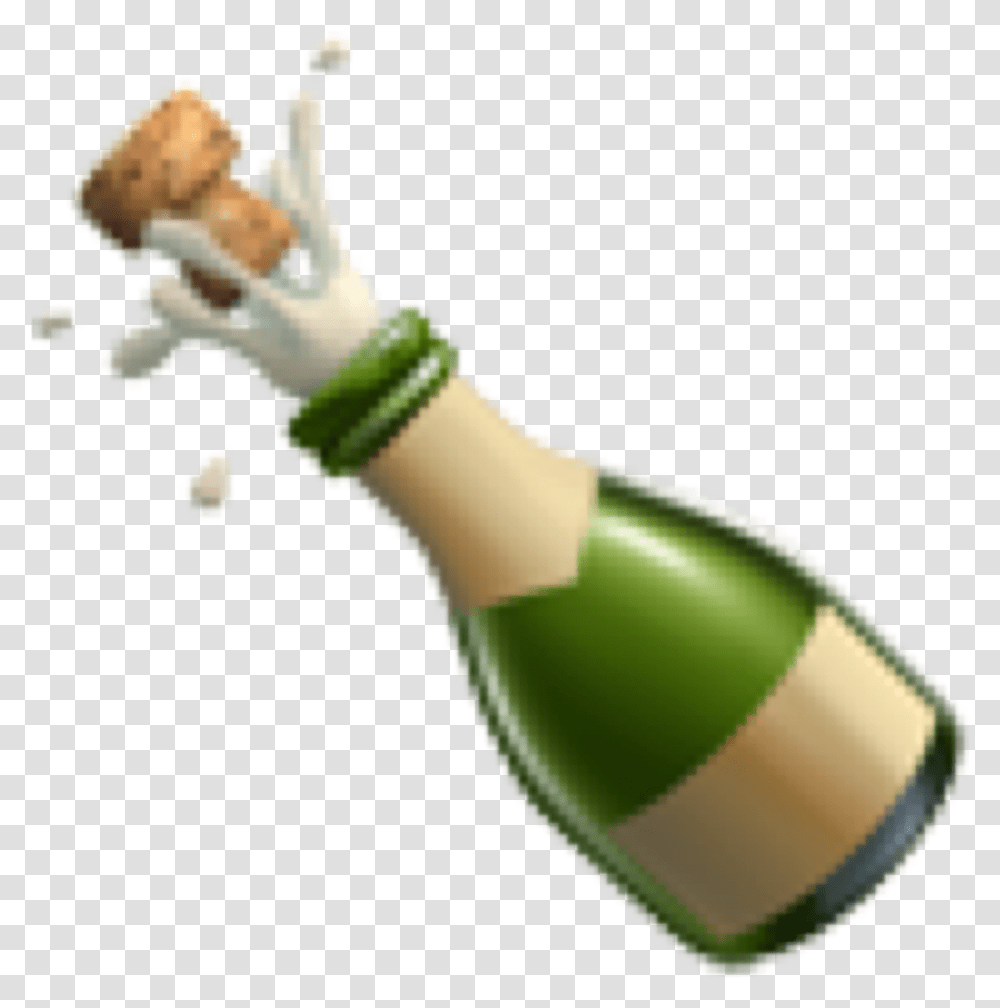 Emoji Iphoneemoji Champagne Bottle Food Dinner Background Champagne Emoji, Beverage, Drink, Beer Bottle, Alcohol Transparent Png
