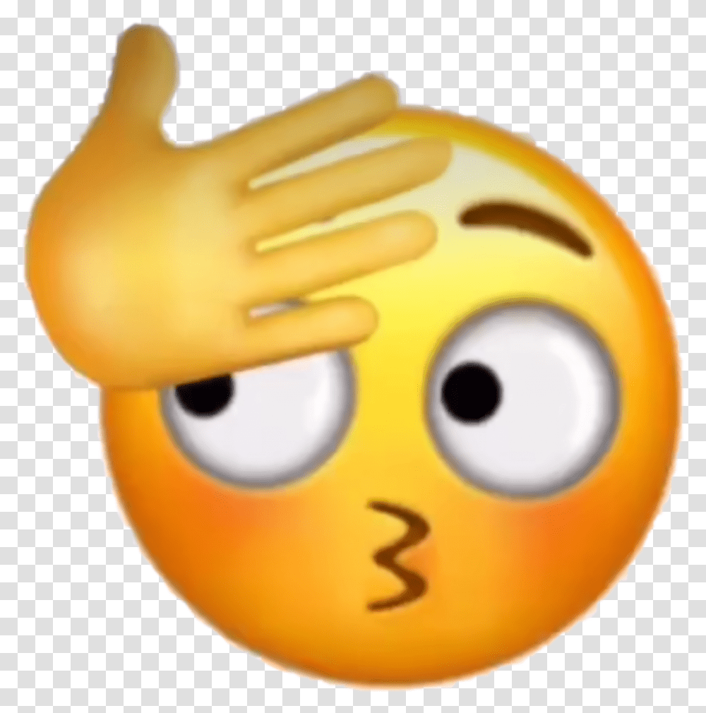 Emoji Kiss Kissemoji Looking Lookingemoji Hand Hand Over Face Emoji Meme Transparent Png
