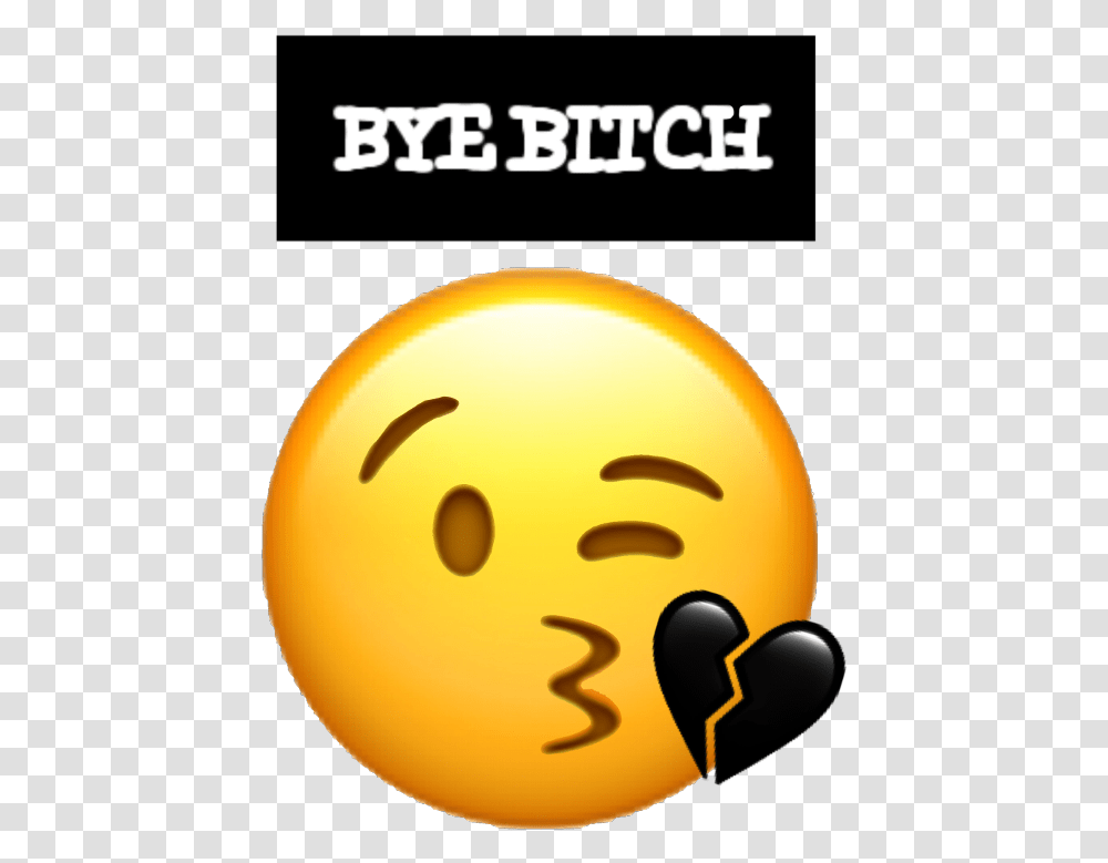 Emoji Kiss Love Broken Brokenheart Bye Bitch Smiley, Plant, Food, Ball, Fruit Transparent Png