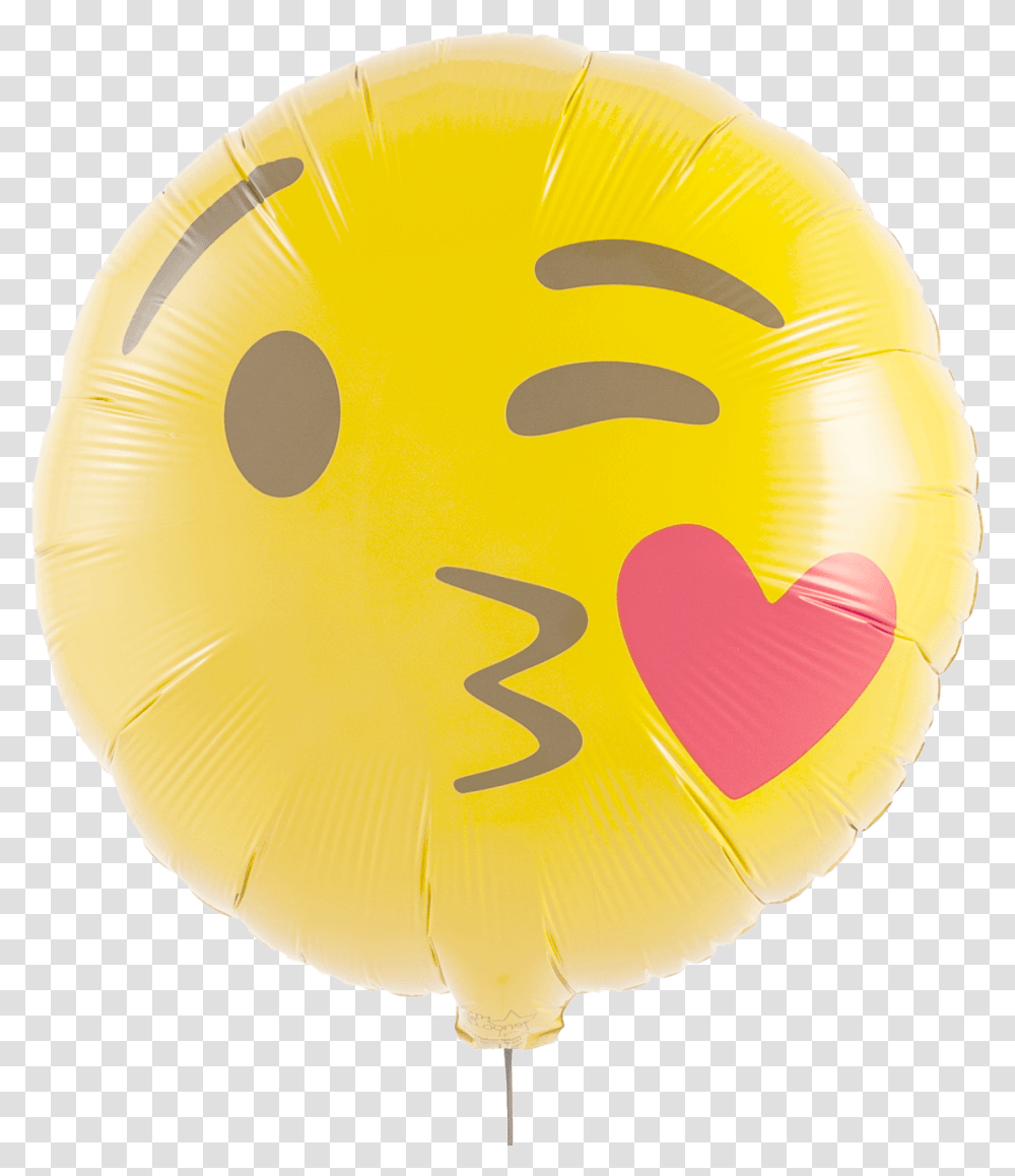 Emoji Kissing Heart Blush Wink And Kiss Emoji Mylar Emoji, Ball, Balloon, Animal Transparent Png