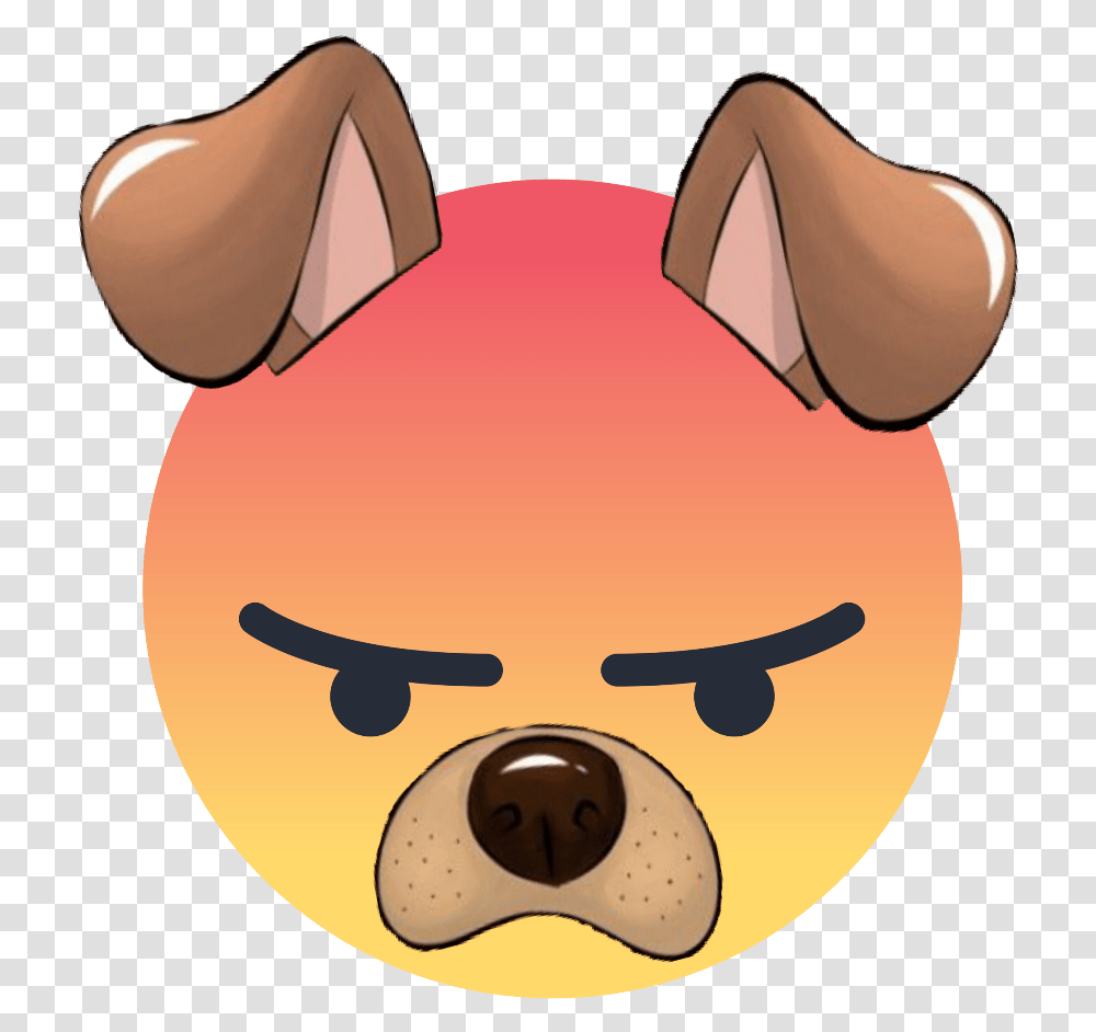 Emoji Mad Dogears Ears Face Dog Snapchat Snap Instagram Me Mad Dog Face Emoji, Pig, Mammal, Animal, Diaper Transparent Png