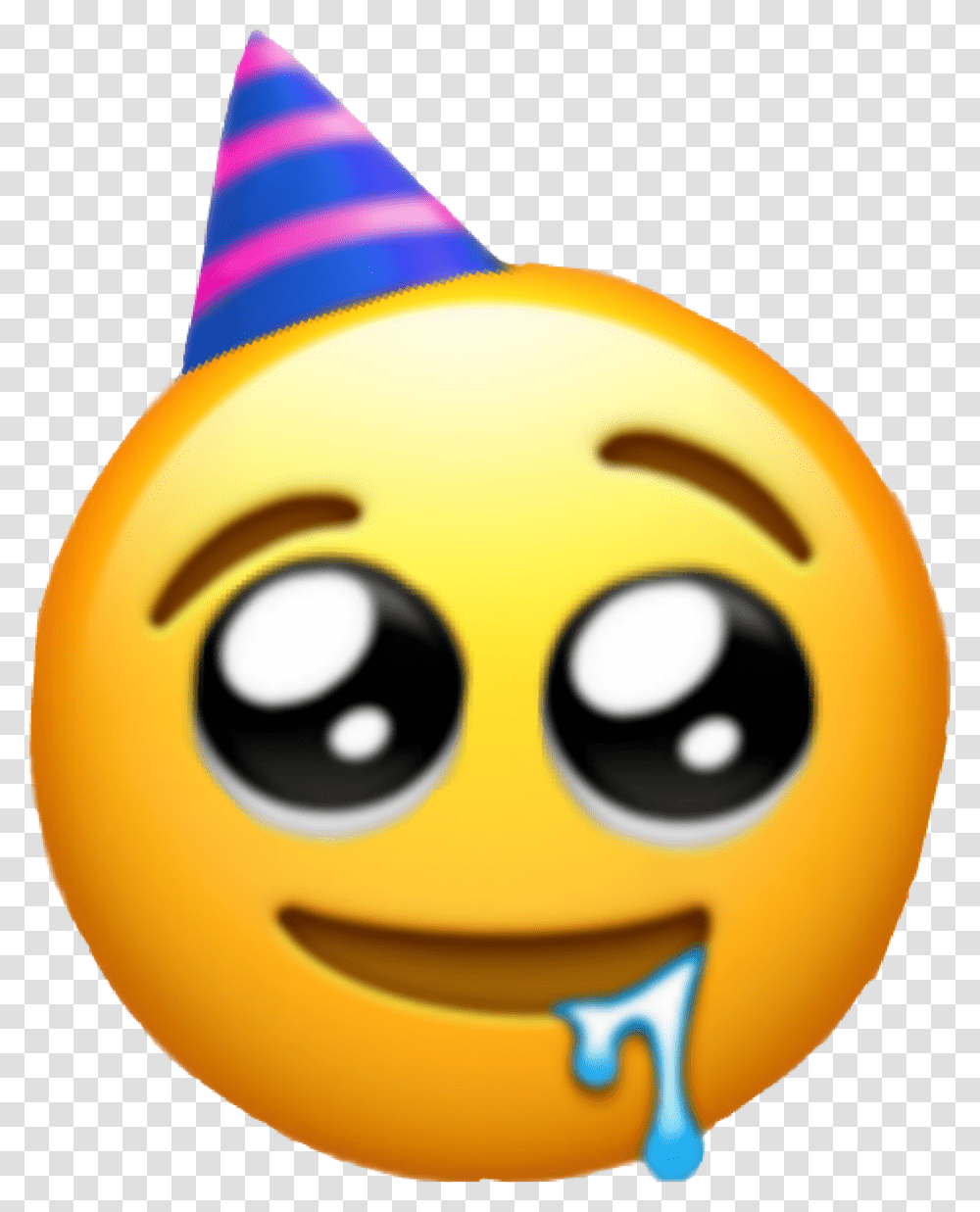Emoji Mix Iphone Edit Emojis Sad Happy Party Drooling Emoji, Apparel, Toy, Party Hat Transparent Png