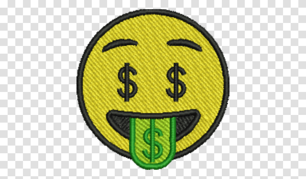 Emoji Money Tongue Iron On Patch, Logo, Label Transparent Png