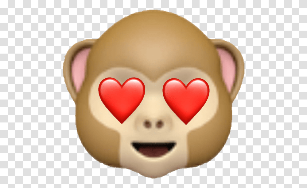 Emoji Monkey Heart Hearteyes Monkey With Heart Eyes Emoji, Head, Birthday Cake, Dessert, Food Transparent Png