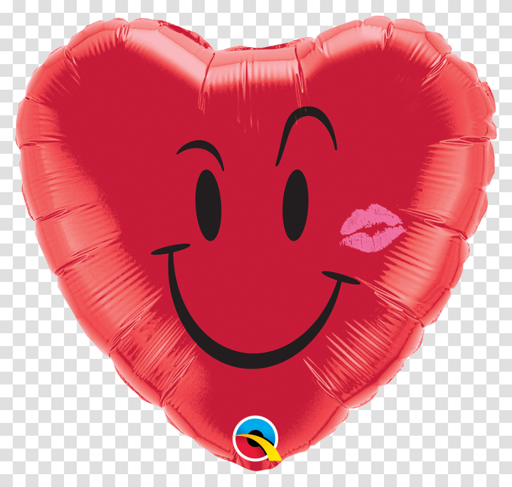 Emoji Naughty Smile Amp A Kiss 18 Inch Foil Balloon Qualatex Heart Red Balloon Transparent Png
