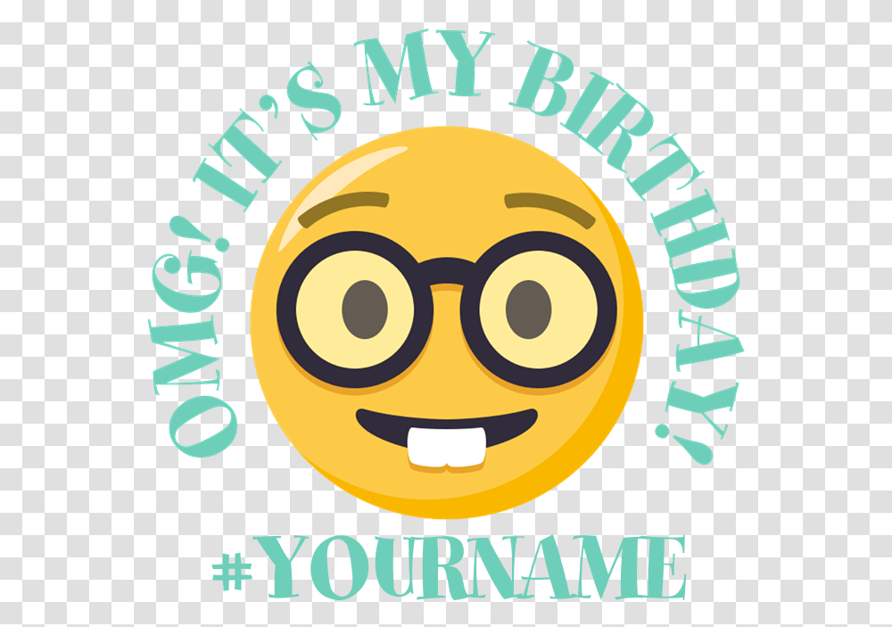Emoji Nerd Birthday Onesie Circle, Poster, Advertisement, Flyer, Paper Transparent Png